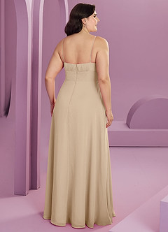 Barbie ♥ Azazie Jurken voor bruidsmeisjes Jurk van Chiffon met A-Lijn met Zakken Champagne image2