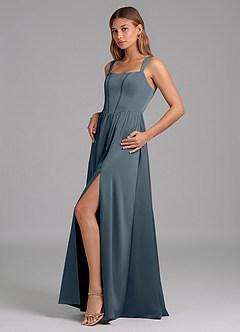 Azazie Rosaline Brautjungfernkleider A-Linie Seitliche Cut-Outs Stretch-Satin Kleid Zwielichtviolett image5