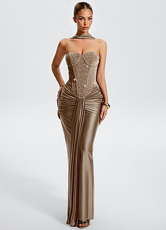 Vestido Champán Largo Quinley image3