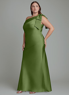 Azazie Yuanna Brautjungfernkleider Meerjungfrau-Linie One-Shoulder Stretch-Satin Kleid Wacholder image12