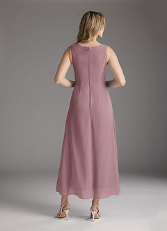 Azazie Anitta Mother of the Bride Dresses Dusty Rose Jumpsuit/Pantsuit Pleated Stretch Crepe Dress image6