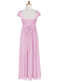 Azazie Silvermist Junior Candy Pink A-Line Pleated Chiffon Dress image9