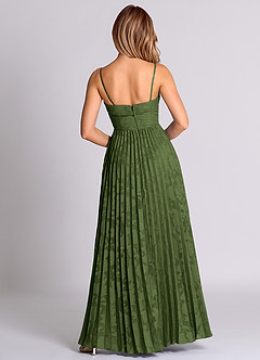 Azazie Mariana Bridesmaid Dresses Olive A-Line Strapless Floral Burnout Convertible Dress image8