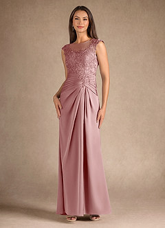 Azazie Santa Barbara Final Sale Agave Sheath Pleated Stretch Satin Dress image4
