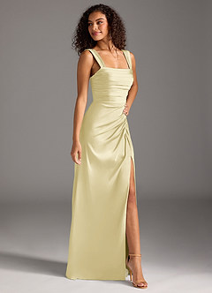 Azazie Jesaphine Brudtärnklänningar Klä av Tubklänning i Stretch Satin Rosett Citronsorbet image7