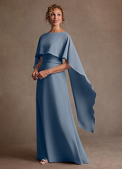 Azazie Marilla Mère de la mariée Robes Robe Trapèze en Mousseline de soie Plissée Violet Crépusculaire image5