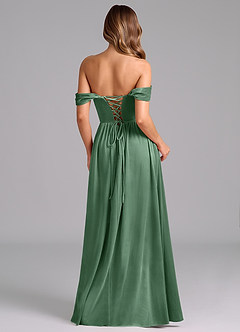Azazie Hattie Robes de demoiselle d'honneur Robe Trapèze en velours Rayé Eucalyptus image6