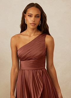 Christian Siriano Bridal for Azazie 1008 Bridesmaid Dresses Clay A-Line One Shoulder Stretch Satin Dress image7