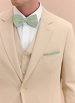 front Matte Satin Bow Tie and Pocket Square Set