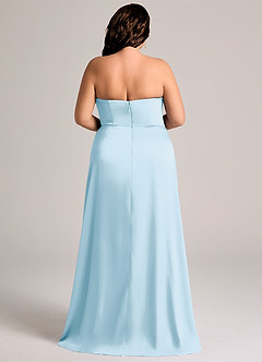 Azazie Wren Bridesmaid Dresses Sky Blue A-Line Strapless Stretch Satin Convertible Dress image7