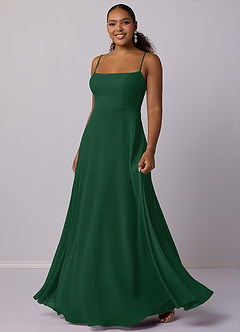 Barbie ♥ Azazie Bridesmaid Dresses Dark Green A-Line Chiffon Dress image5