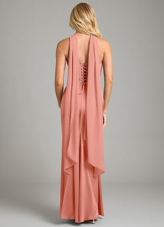 Azazie Sorrel Vestidos de damas de honor Vestido de Coral de Satén Elástico de Corte Sirena Convertible con Sin tirantes image9