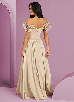 Barbie ♥ Azazie Jurken voor bruidsmeisjes Converteerbaar Jurk van Chiffon met A-Lijn Off the Shoulder Champagne image14