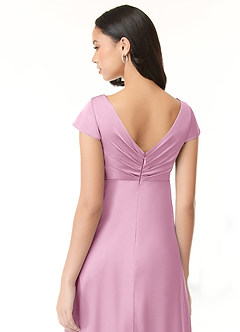 Azazie Allessia Maternity Bridesmaid Dresses A-Line Pleated Stretch Satin Floor-Length Dress image7