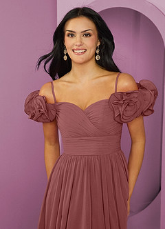 Barbie ♥ Azazie Bridesmaid Dresses Amethyst A-Line Off the Shoulder Chiffon Convertible Dress image18
