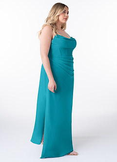 Azazie Mai Bridesmaid Dresses Jade Sheath Pleated Chiffon Dress image10