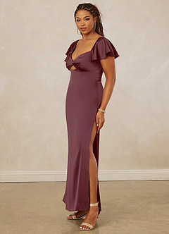 Christian Siriano Bridal for Azazie 1005 Brautjungfernkleider Etui Herzausschnitt Stretch-Satin Kleid Sangria image11