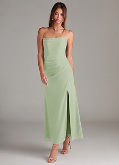 Azazie Leonis Bridesmaid Dresses Dusty Sage Mermaid Strapless Chiffon Convertible Dress image7