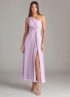 Azazie Brooke Bridesmaid Dresses Frosted Lilac A-Line One Shoulder Chiffon Dress image1