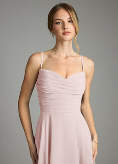 Azazie Ayla Abiti da Damigella Abito A-Line in Chiffon Scollo a Cuore Rosa Rossore image3