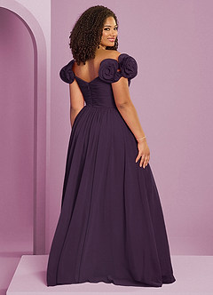 Barbie ♥ Azazie Bridesmaid Dresses Plum A-Line Off the Shoulder Chiffon Convertible Dress image19