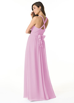 Azazie Olani Vestidos de damas de honor Vestido de Rosa Caramelo de Gasa de Corte en A Convertible con Vestidos sin tirantes image3
