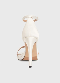 front Satin Platform Ankle Strap Stiletto Heels
