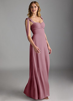 Azazie Lizet Bridesmaid Dresses Vintage Mauve A-Line Sweetheart Neckline Chiffon Dress image3