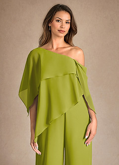 Azazie Halima Abiti per la Madre della Sposa Abito Tuta Pantaloni in Chiffon Spacco Laterale Citronella image8