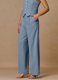 front Rowan Dusty Blue Refined Weave Performance pants