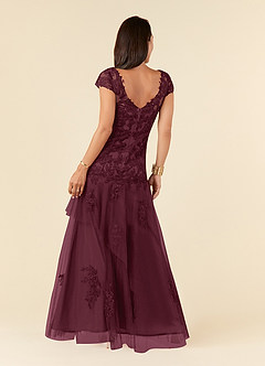 Azazie Romy Kleider für die Brautmutter Meerjungfrau-Linie V-Hals Pailletten Tüll Kleid Cabernetrot image3