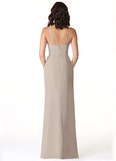Azazie Leo Bridesmaid Dresses Frost Mermaid V-Neck Pleated Chiffon Dress image2