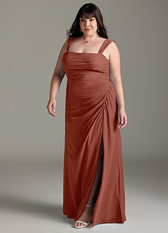 Azazie Jesaphine Bridesmaid Dresses Auburn Sheath Bow Chiffon Dress image12