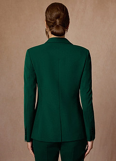 front Kennedy Emerald Structured Stretch Pants Suit