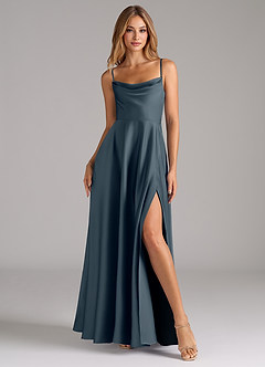 Azazie Elle Brautjungfernkleider A-Linie Plissee Stretch-Satin Kleid Zwielichtviolett image4