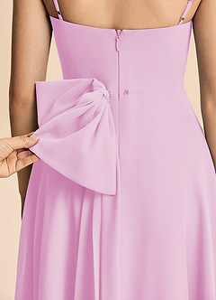 Azazie Bear Junior Candy Pink A-Line Pleated Chiffon Dress image6