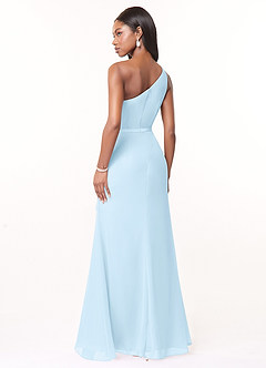 Azazie Liza Brautjungfernkleider Meerjungfrau-Linie One-Shoulder Chiffon Kleid Himmelblau image4