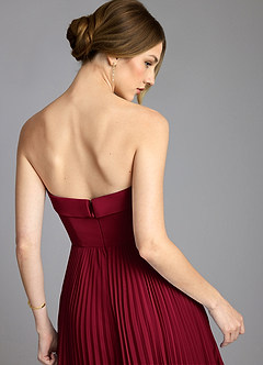 Azazie Mariana Bridesmaid Dresses Burgundy A-Line Strapless Chiffon Dress image6