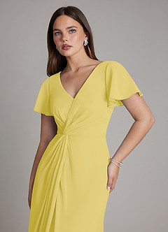 Azazie Kaya Final Sale Sky Blue A-Line Pleated Chiffon Dress image3