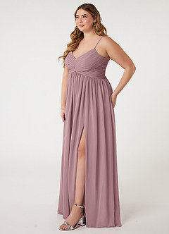 Azazie Alia Bridesmaid Dresses Dusty Rose A-Line Pleated Chiffon Dress image8