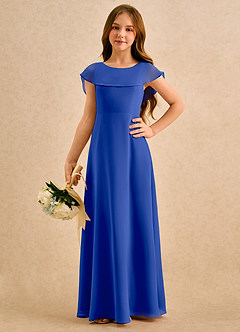 Azazie Kittie Girls Formal Flower Girl Klänningar Klä A-Line i Chiffong image5