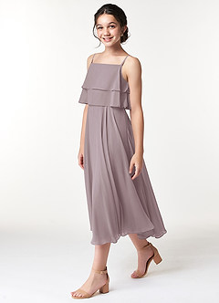 Azazie Ensley Junior Dusk A-Line Pleated Chiffon Dress image3