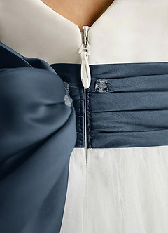 Azazie Sosie Jurken voor bloemenmeisjes A-Lijn Jurk van Tule Geplooid Ivoor Neptunus image5