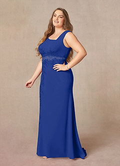 Azazie Juliane Mère de la mariée Robes Robe Sirène en Dentelle Paillettes Bleu Roi image8
