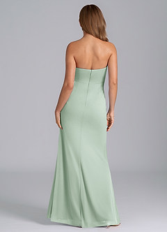 Azazie Mariya Vestidos de damas de honor Vestido de Agave de Malla de Corte Sirena con Sin tirantes image6