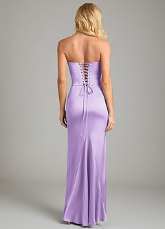 Azazie Sorrel Vestidos de damas de honor Vestido de Lila de Satén Elástico de Corte Sirena Convertible con Sin tirantes image2