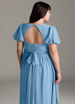 Azazie Madisynn Maternity Bridesmaid Dresses Bow Chiffon Floor-Length Dress image6