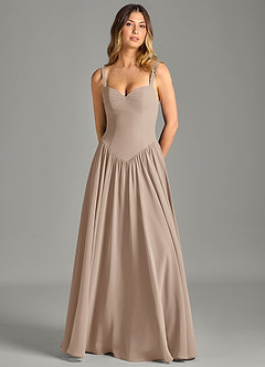 Azazie Evadina Suknie dla druhen Linia A Gorset Szyfon Do ziemi Sukienka image5