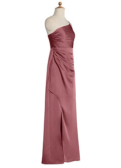 Azazie Eren Junior Desert Rose Sheath Pleated Stretch Satin Dress image6