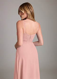 Azazie Terese Bridesmaid Dresses Rosette A-Line Pleated Chiffon Dress image7